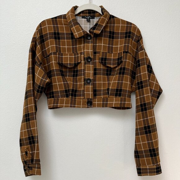 Papaya Vintage Style Clueless Mustard Plaid Two Piece Cropped Jacket & Pants M - Picture 5 of 16